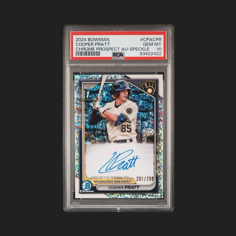 2024 Bowman Chrome 1st Cooper Pratt #CPA-CPR Speckle Ref. Auto #201/299 PSA 10