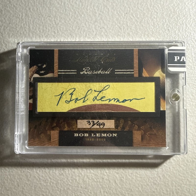 2011 Donruss Limited Cuts Cut Signatures #33/49 Bob Lemon AU