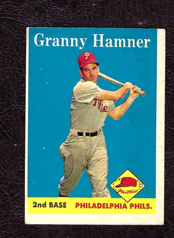 1958 Topps Baseball Card #268 Granny Hamner, Philadelphia Phillies, VG-EX (OC)!