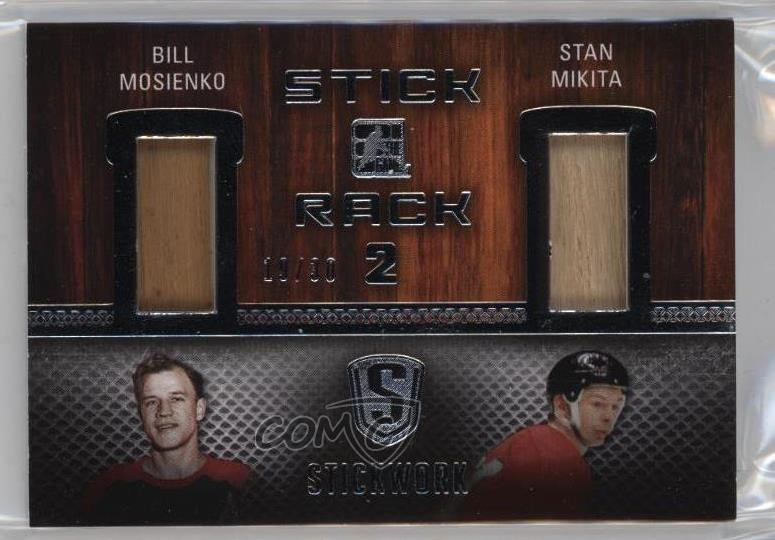 2015 Leaf ITG Stickwork Stick Rack 2 Silver 19/30 Bill Mosienko Stan Mikita k4s
