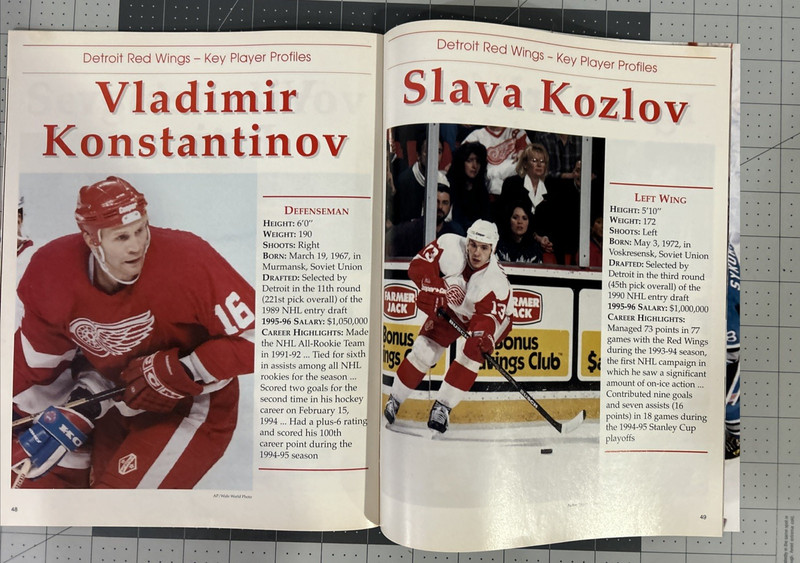 Gold Collectors series Detroit Red Wings 95-96 record breaking season Magazine gallery