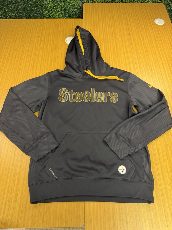 Pittsburgh Steelers Nike Therma Fit NFL On Field Apparel Black Hoodie Small Mens