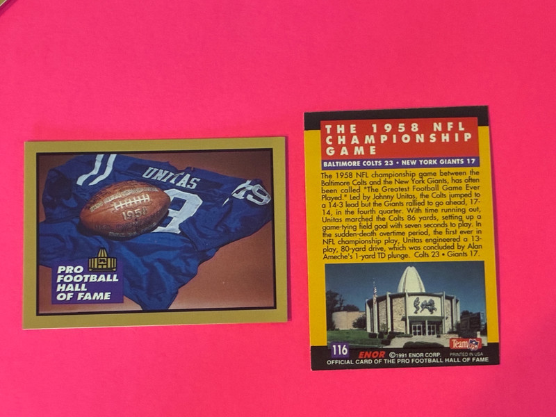 1991 Enor Pro Football Hall of Fame #116 The Championship Game – Unitas