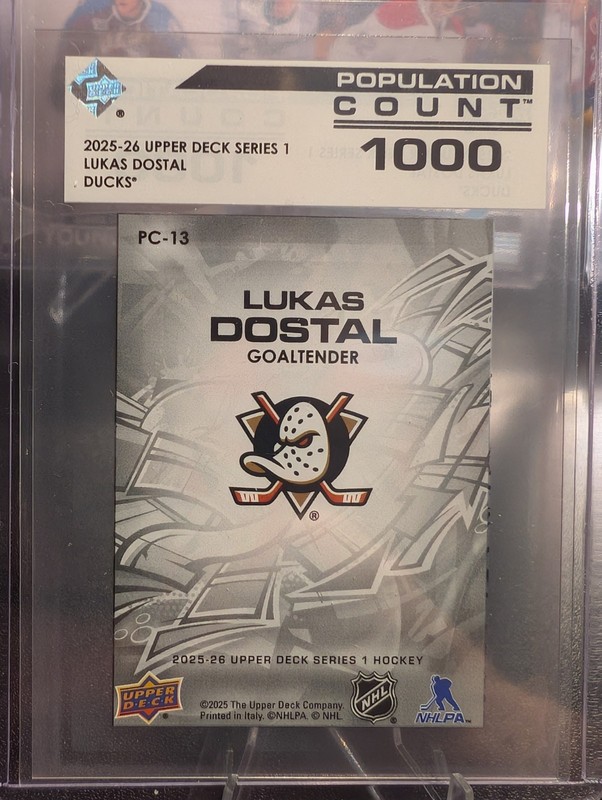 2025-26 Upper Deck Series 1 - Population Count Lukas Dostal #PC-13 1000 /1000 gallery