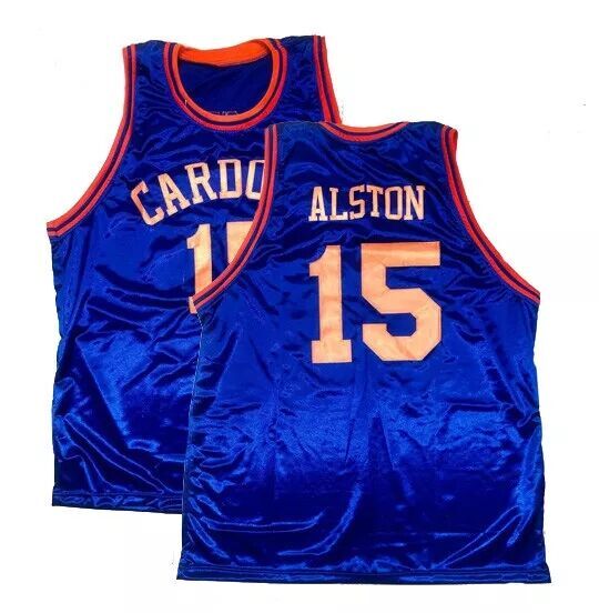 Throwback Skip to my lou Alston #15 High School Basketball Jersey Sewn Blue