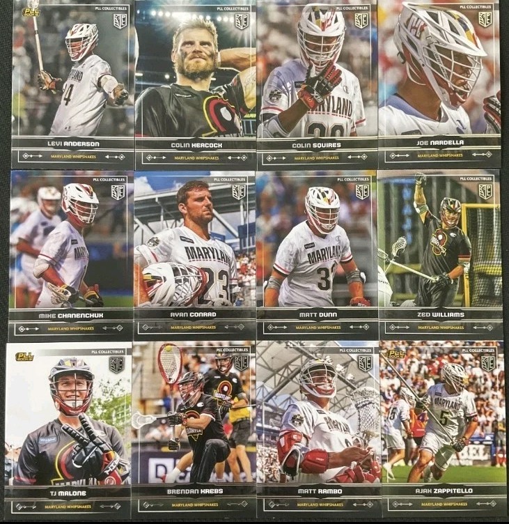 Maryland Whipsnakes 2024 PLL Fieldside 12 Card Team Set Premier Lacrosse League