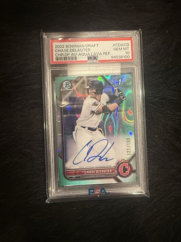 2022 Bowman Draft – Chase Delauter #CDA-CD Aqua Lava Refractor /199