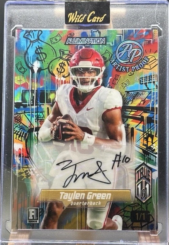 🔥2026 Wild Card Just the Hits Taylen Green True 1/1 Artist Proof Auto Cleveland