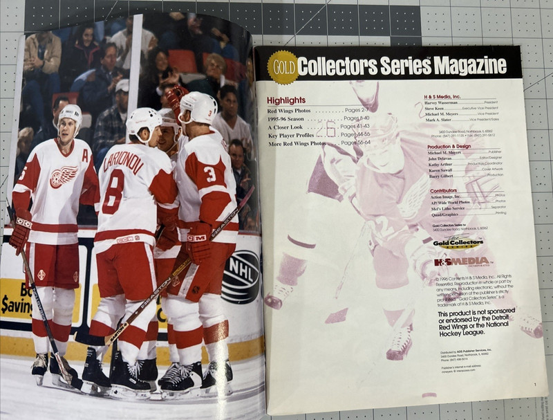 Gold Collectors series Detroit Red Wings 95-96 record breaking season Magazine gallery