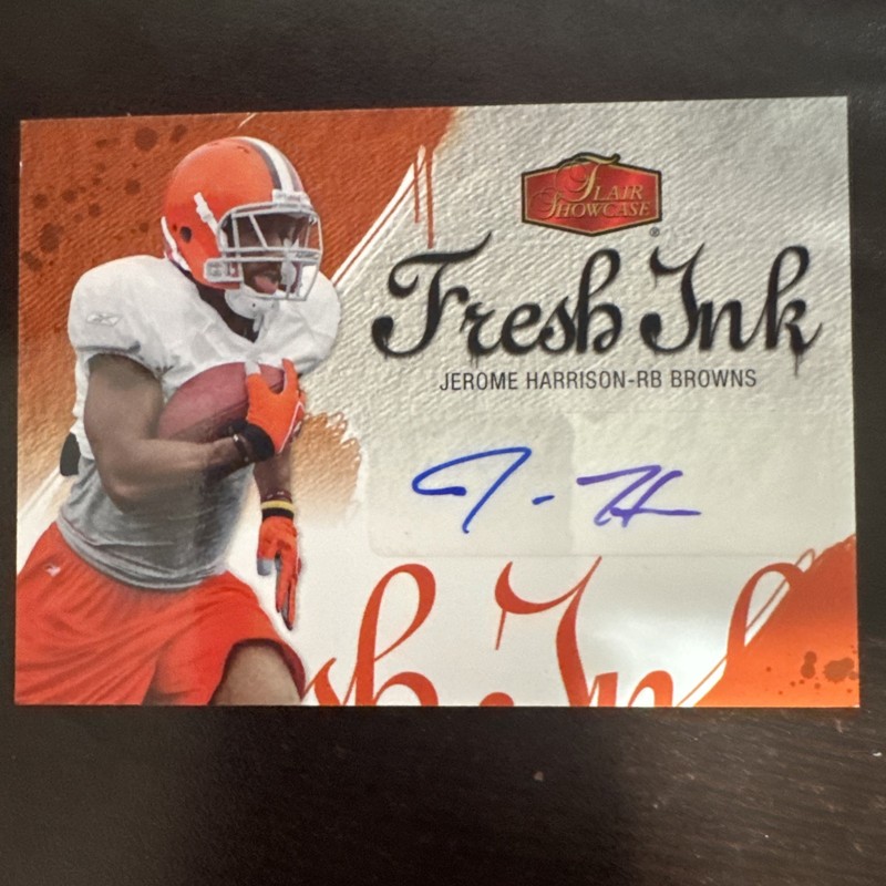 2006 Flair Showcase Fresh Ink Jerome Harrison #FI-JH Rookie Auto RC