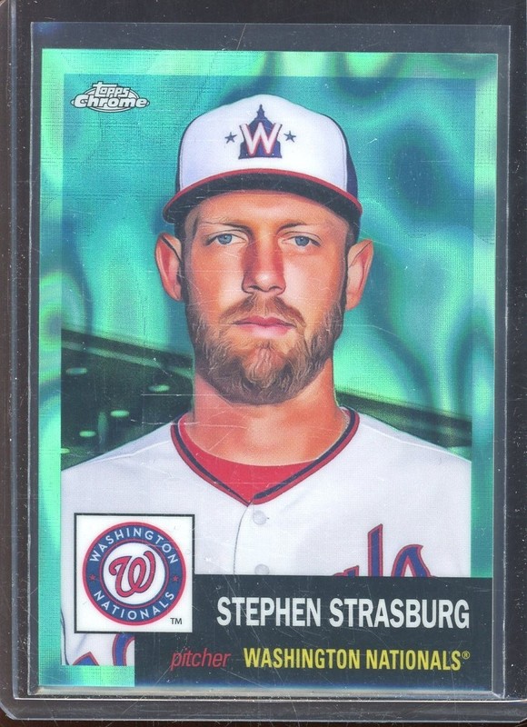Stephen Strasburg 2022 Topps Chrome Platinum Aqua Lava Refractor #110 (233/299)