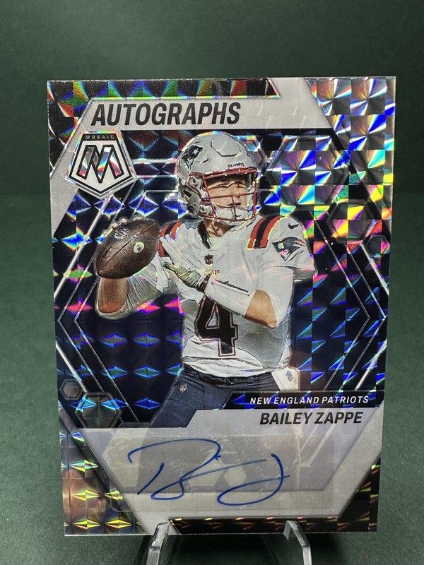 2023 Panini Mosaic #AM-BZ Bailey Zappe Autographs Mosaic