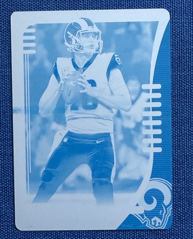 2019 Panini Donruss Absolute Printing Plate Cyan True 1/1 Jared Goff #88 Lions