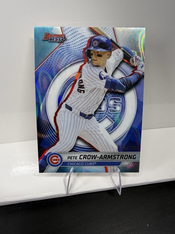 2025 Topps Bowman’s Best #35 Pete Crow-Armstrong – Aqua Lava Refractor /199