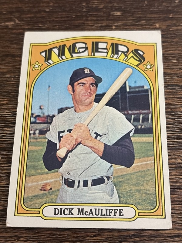 1972 TOPPS DICK MCAULIFFE #725 HIGH SERIES TIGERS VG-EX OR BETTER
