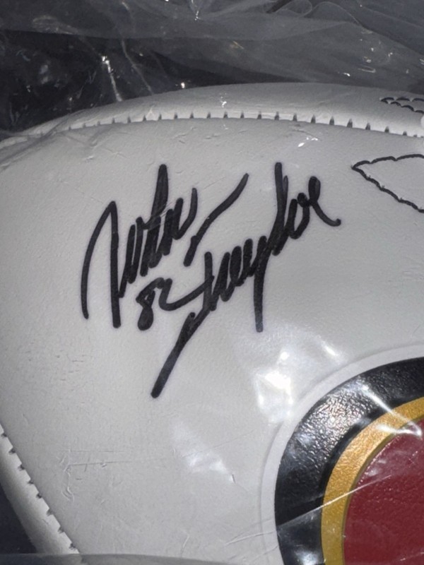 John Taylor Signed 49ers Franklin White Logo Football – (SCHWARTZ SPORTS COA)