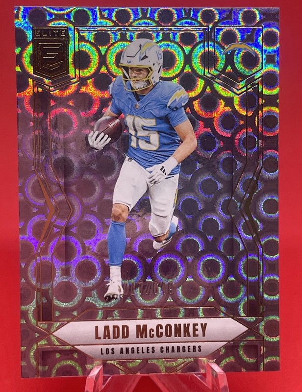 2025 Panini Donruss Elite – Ladd McConkey #38 Lavender Pyramids 017 /649