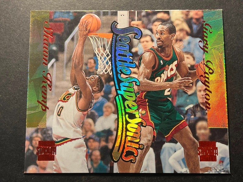 Box 30: 1996-97 St. Club FUSION UNCUT PANEL Shawn Kemp Gary Payton Sonics