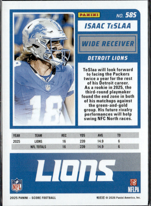 2025 Panini Donruss - Rated Rookie Isaac Teslaa #338 Purple Press Proof (RC) gallery