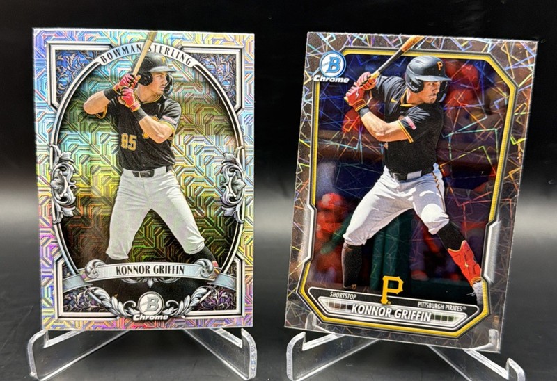 2026 Bowman Baseball Konnor Griffin 2 Card Lot Mojo Sterling & Mega Lazer SP