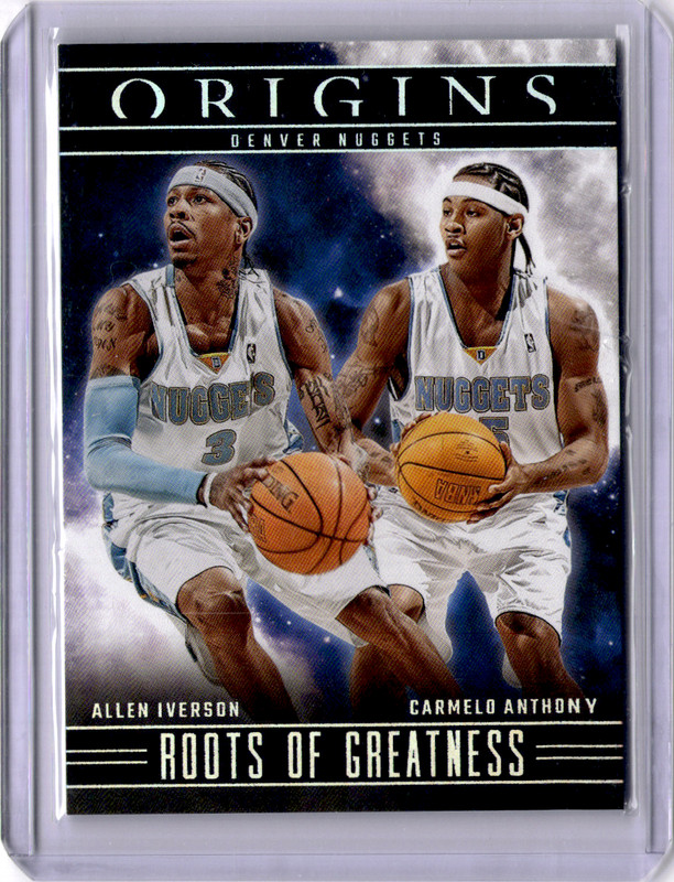 2023-24 Panini Origins – Roots of Greatness Allen Iverson, Carmelo Anthony #22