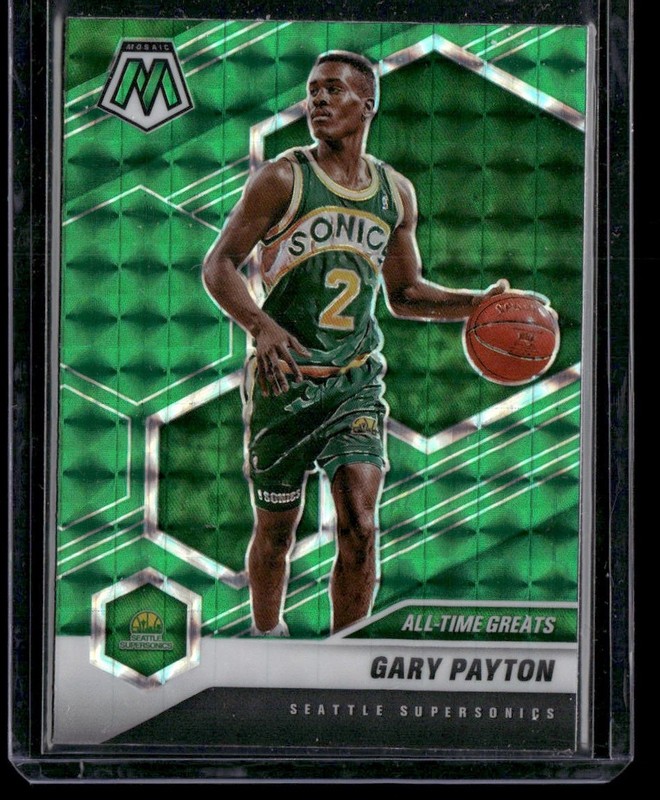 2020-21 Panini Mosaic #291 Gary Payton Mosaic Green