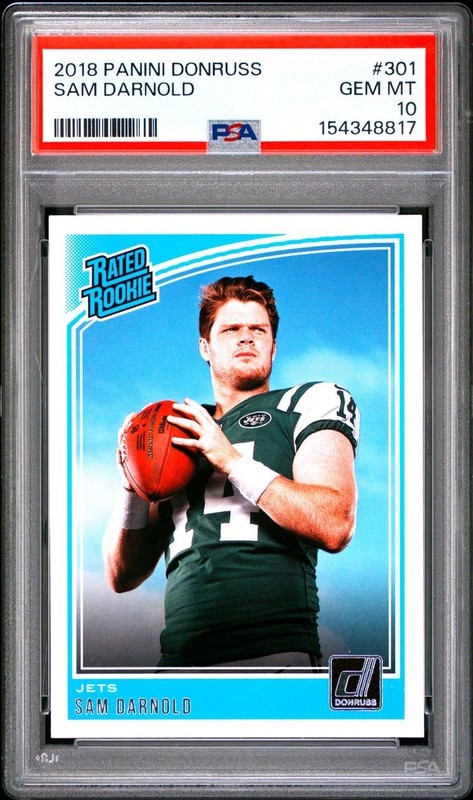 2018 PANINI DONRUSS #301 SAM DARNOLD RATED ROOKIE RC PSA 10