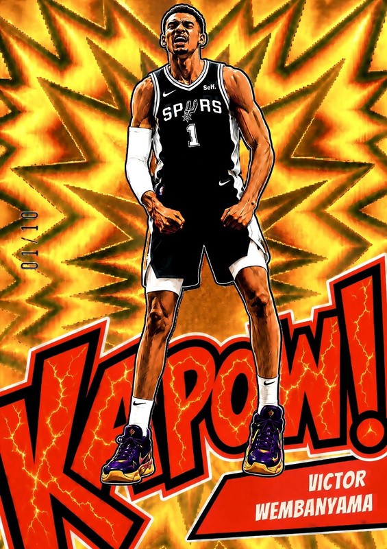 2026 Victor Wembanyama Vertical Gold Kapow Original Art Card #01/10 Spurs