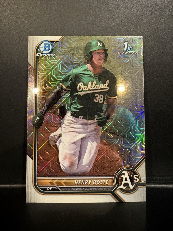 2022 Bowman Draft Chrome Henry Bolte 1st Asia Mojo Refractor #BDC-121 Athletics
