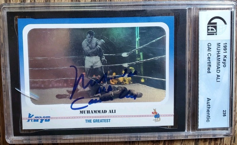 GAI Slabbed 1991 Kayo Hologram Muhammad Ali Autographed Signed Slabbed Card