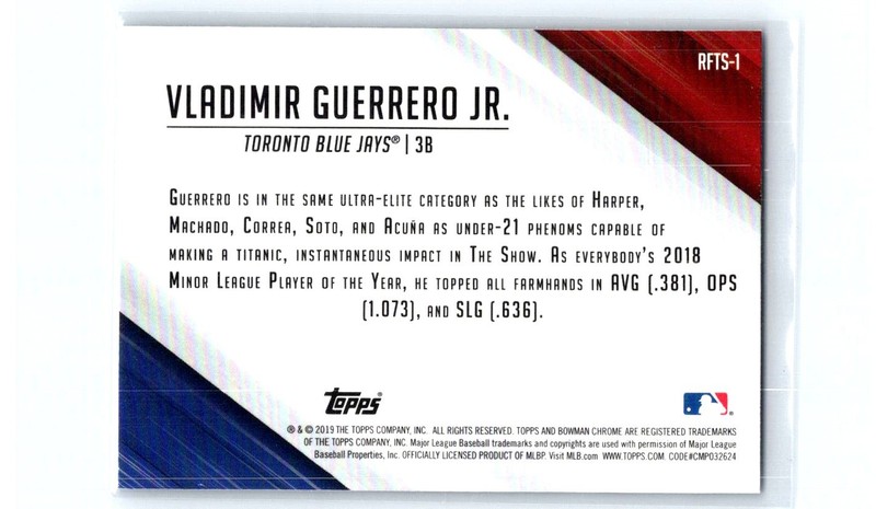 Vladimir Guerrero Jr. 2019 Bowman Ready for the Show #RFTS-1 gallery