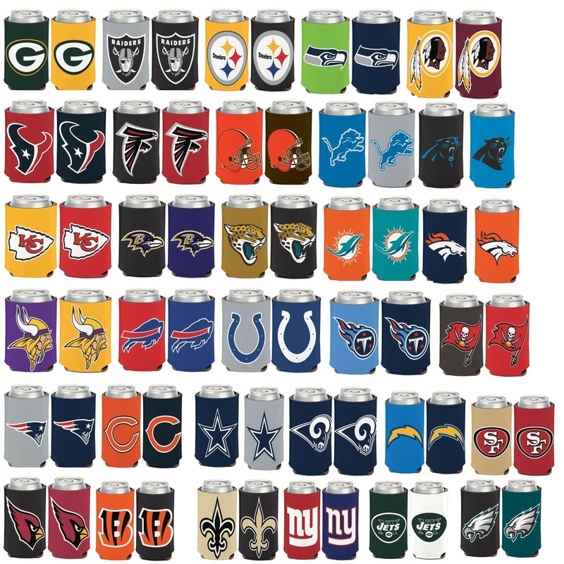 Licensed Football 2 Sided 12 oz Can Cooler Collapsible Koozie