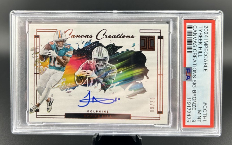 2024 Panini Impeccable #CCTHL TYREEK HILL Canvas Creations Auto Bronze /25 PSA 9