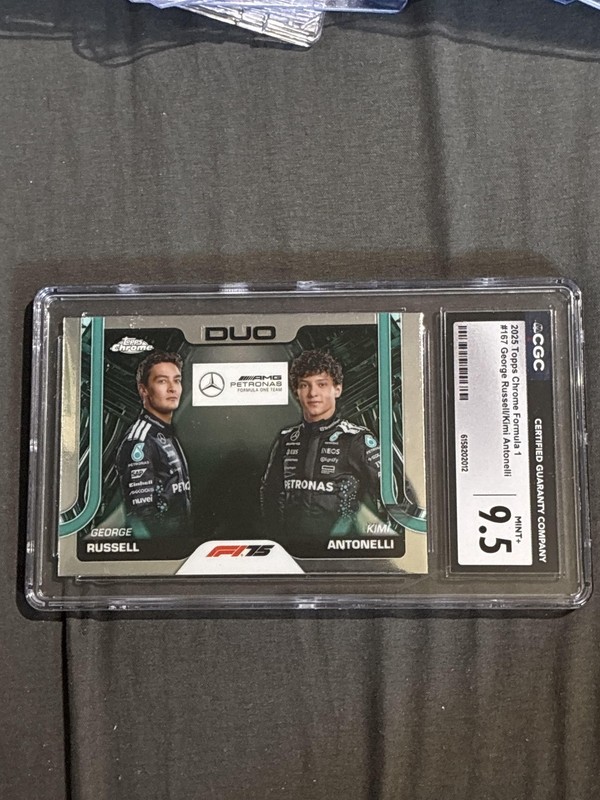 2025 Topps Chrome Formula 1 #167 Russell Kimi Antonelli Mercedes DUO CGC 9.5