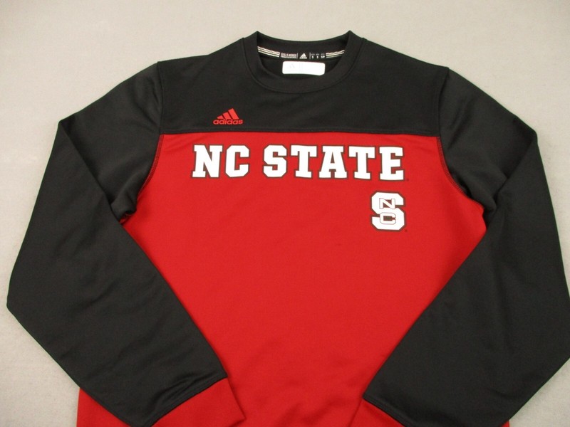 NC State Wolfpack Sweater Men Small Red Adidas Climalite Crew Pullover NCAA S gallery