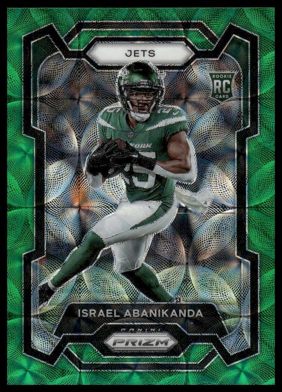 2023 Panini Prizm #379 Israel Abanikanda SN Green Scope #/75 New York Jets NM+