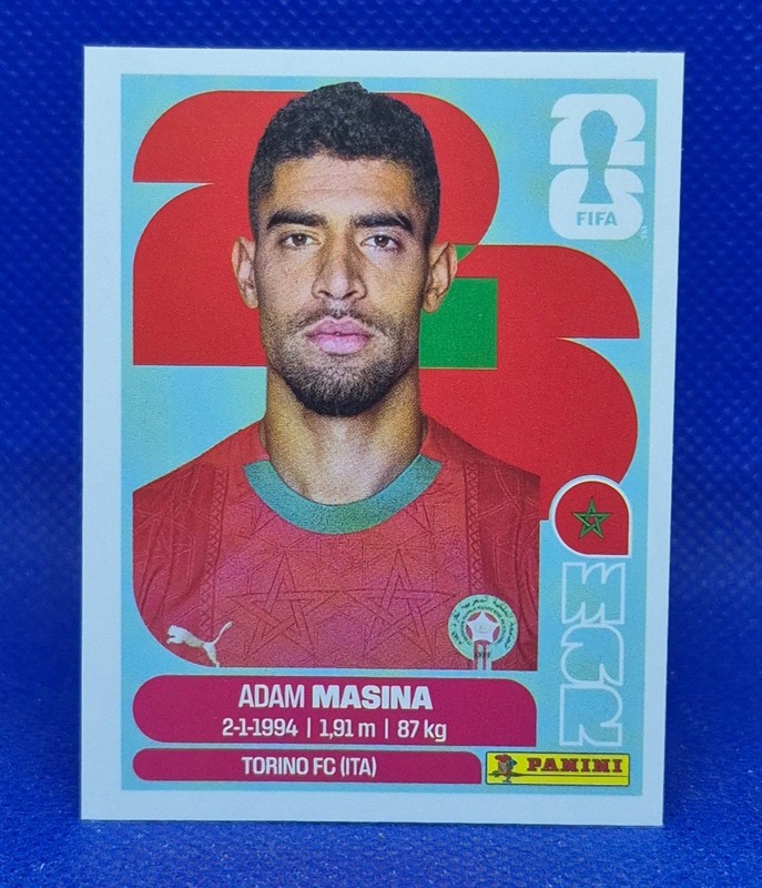 2026 Panini FIFA World Cup Sticker Adam Masina #MAR 9 – Morocco