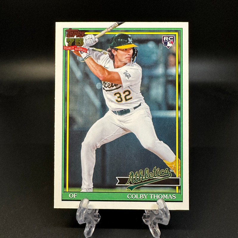 2026 Topps Series 1 Colby Thomas RC 1991 Topps Baseball #T91-6 Athletics