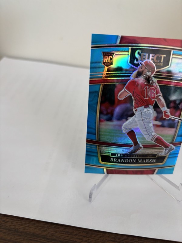 2022 Panini Select Brandon Marsh Carolina Blue Prizm /149 #21 RC Phillies Angels gallery