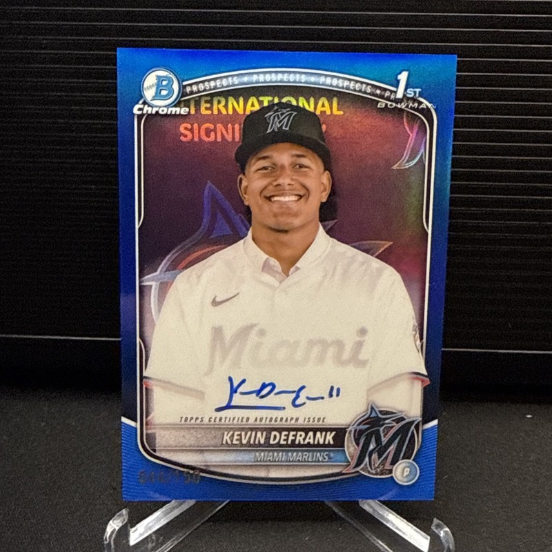 KEVIN DEFRANK 2025 Bowman Chrome #CPA-KD Marlins True Blue Refractor Auto /150