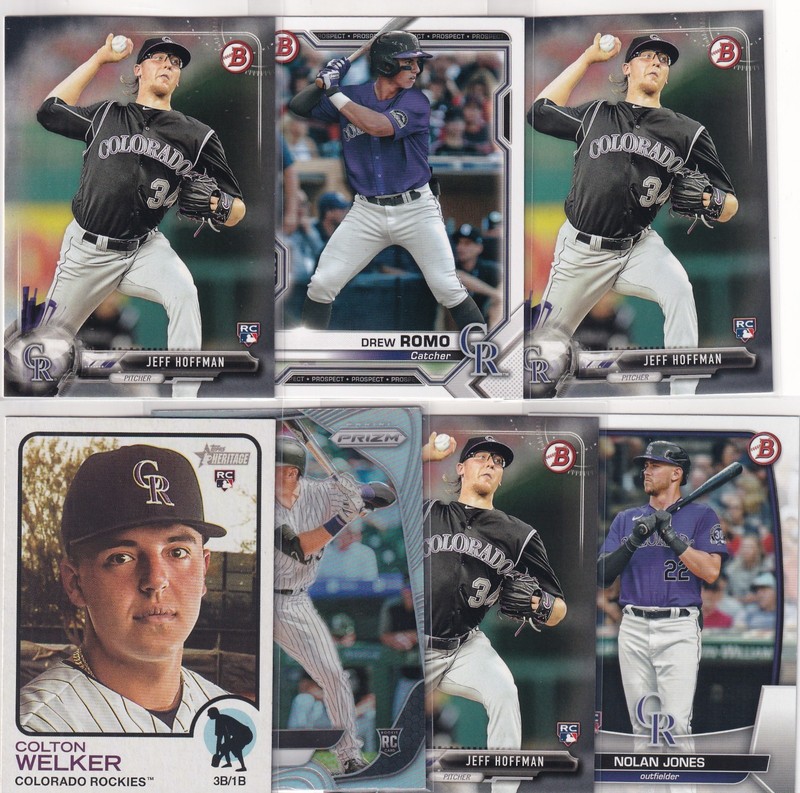 LOT (7) COLORADO ROCKIES **ALL ROOKIES** RC JONES DREW ROMO WELKER MLB #1714