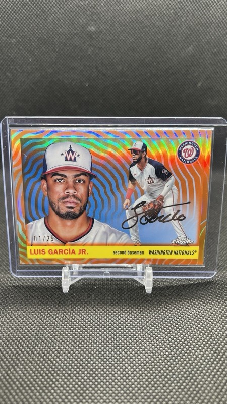 2025 Topps Chrome Platinum Luis Garcia Jr. Orange Vibrations Parallel /25 #190