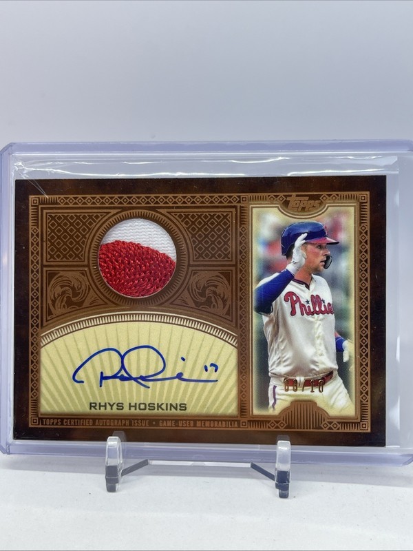 2020 Topps Reverence Rhys Hoskins Patch Auto 06/10
