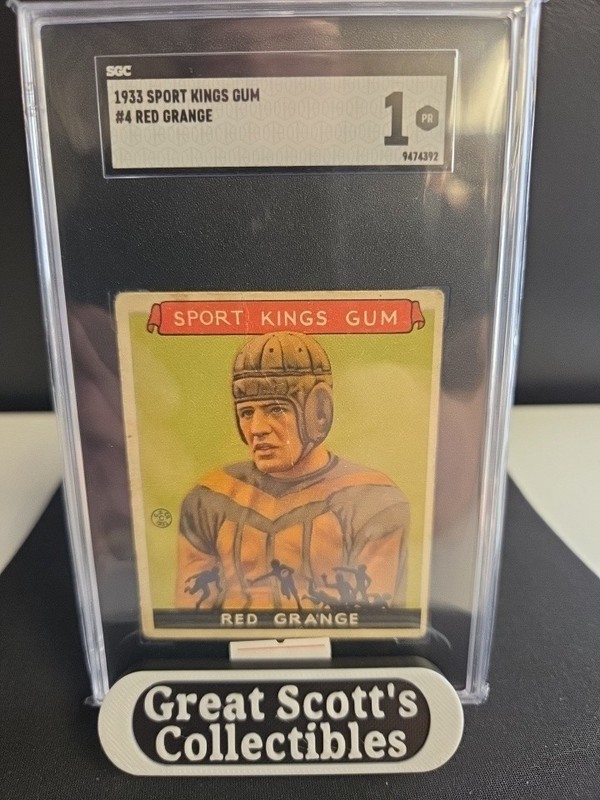 1933 Goudey Sport Kings Gum – Red Grange #4 (RC) SGC 1