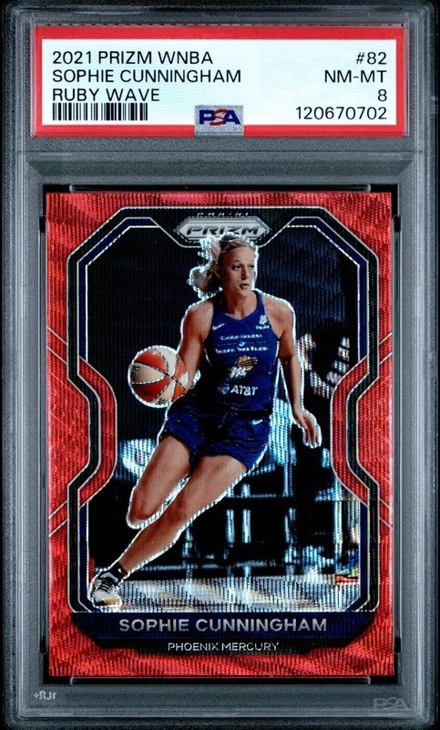 2021 Panini Prizm WNBA Sophie Cunningham #82 Red Ruby Wave Rookie RC PSA 8 NM/MT
