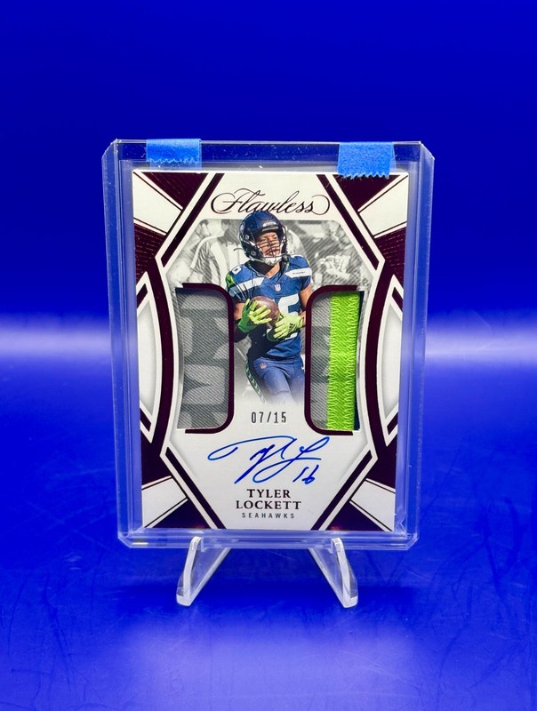 2024 Flawless Football Tyler Lockett Dual Patch Autograph Ruby /15 Seahawks