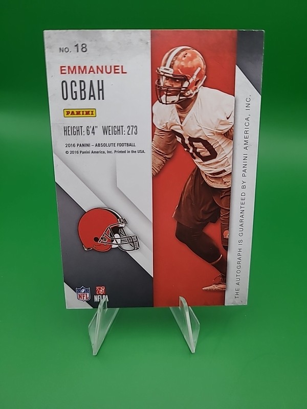 2016 Absolute Rook Ink Blue #18 Emmanuel Ogbah Auto - NM-MT gallery