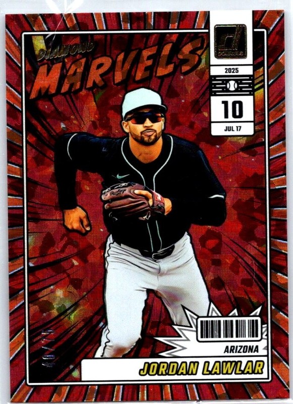 2025 Donruss #17 Jordan Lawlar Diamond Marvels Orange Ice #/75