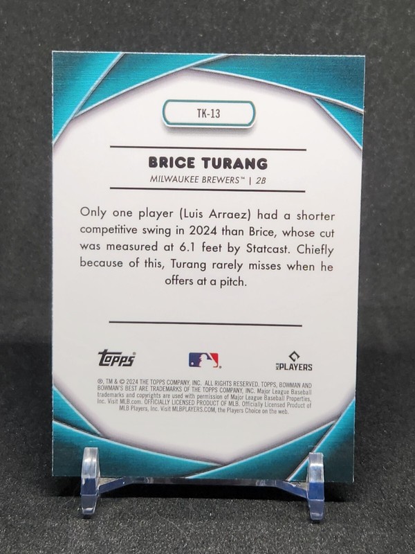 2024 Bowman's Best #TK-13 Brice Turang - Shots by the Kid - Refractor gallery