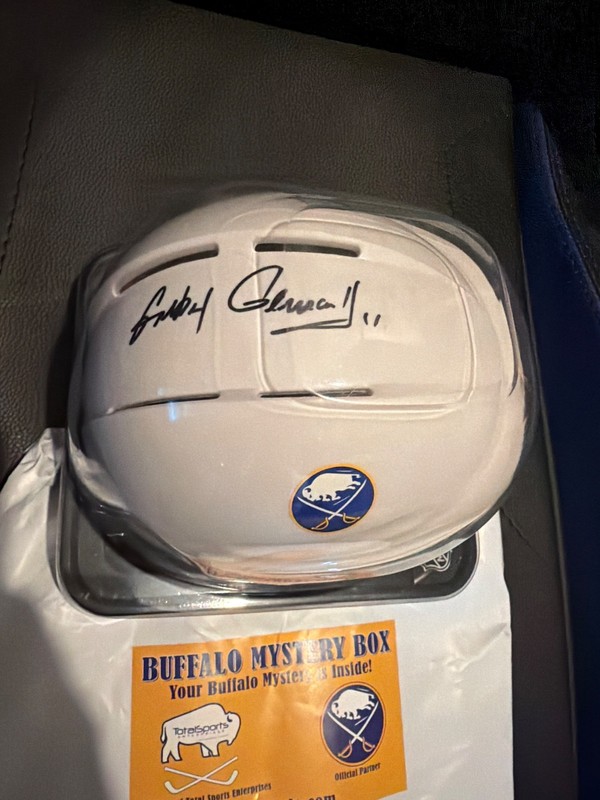 Gilbert Perreault autographed Sabres mini helmet gallery